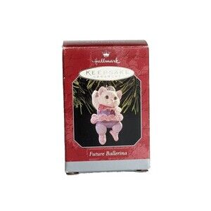 VTG 1998 Hallmark Keepsake Ornament Future Ballerina Cat Tutu Christmas with Box